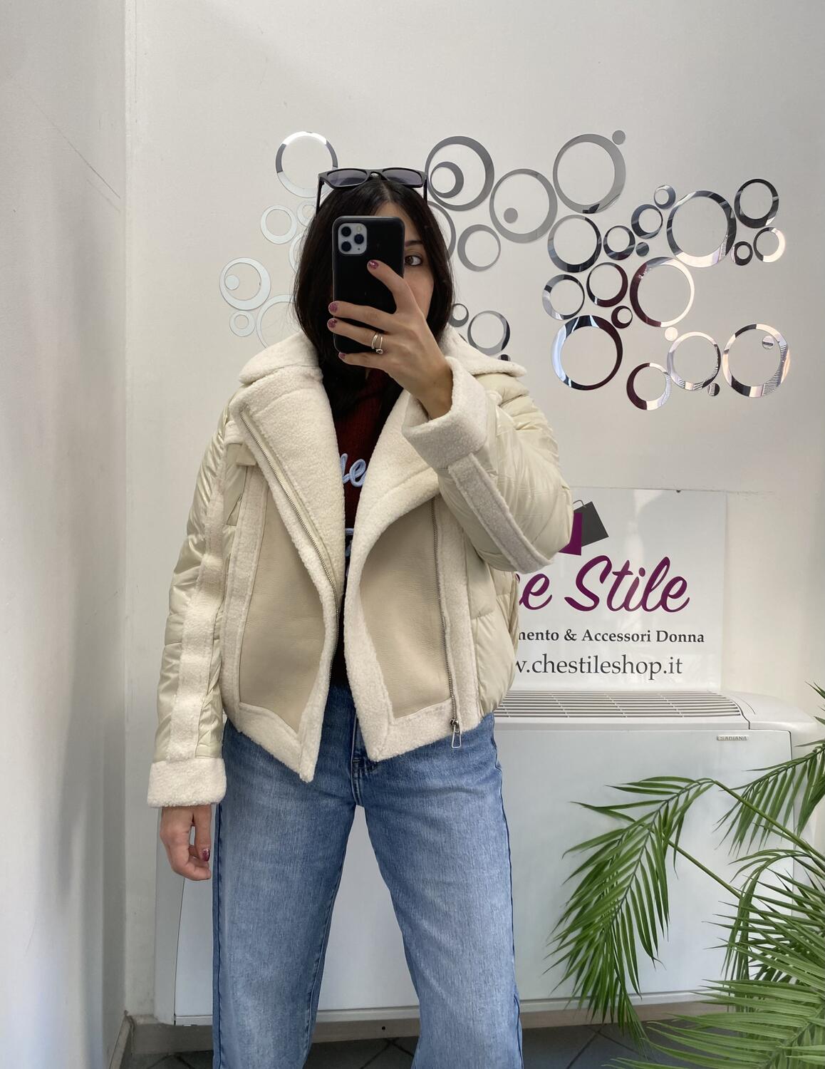 NOVITÀ Giubbotto bomber con inserti eco montone