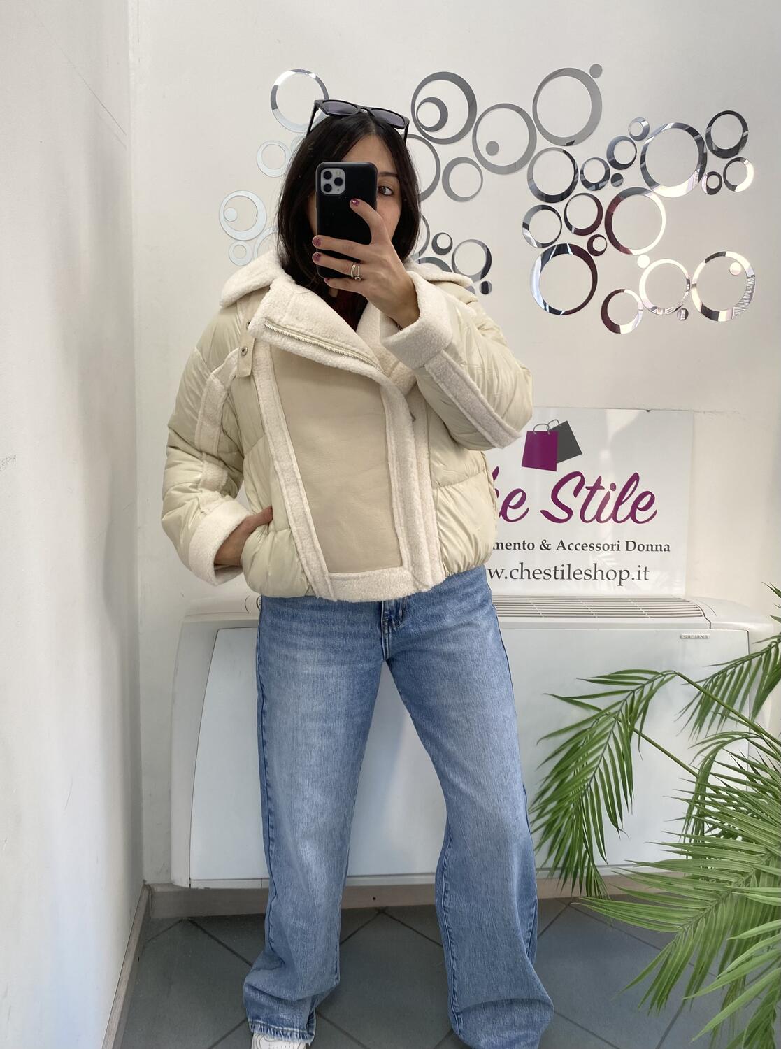 NOVITÀ Giubbotto bomber con inserti eco montone