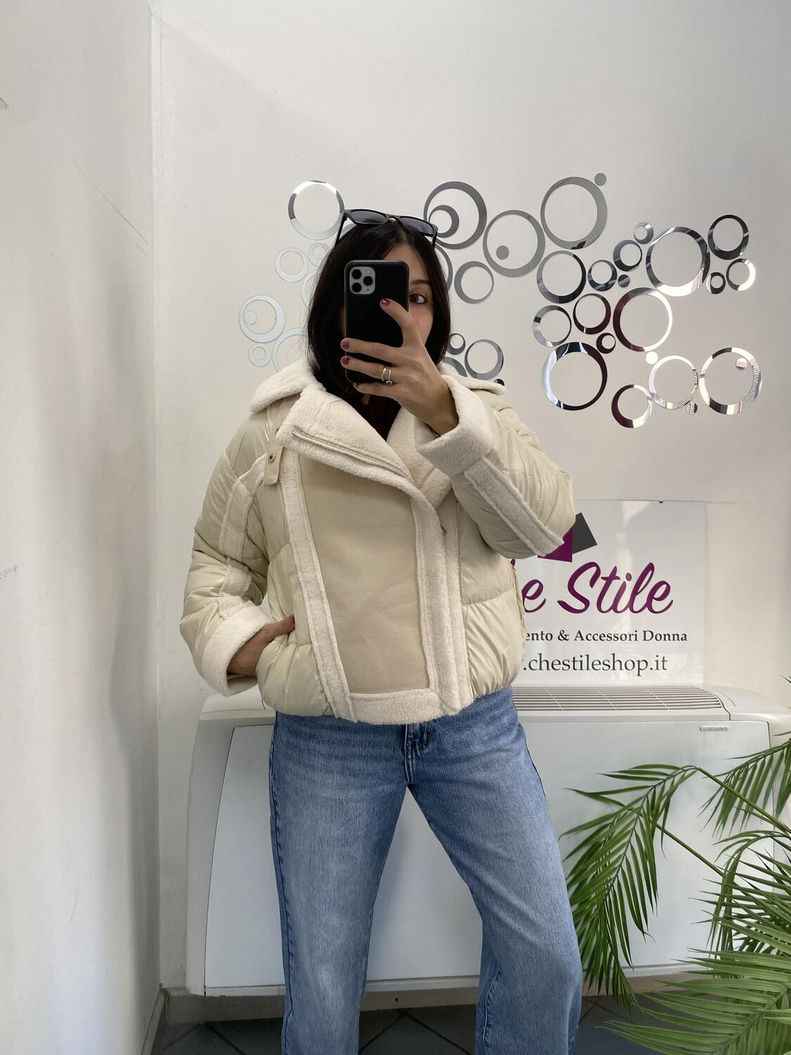 NOVITÀ Giubbotto bomber con inserti eco montone