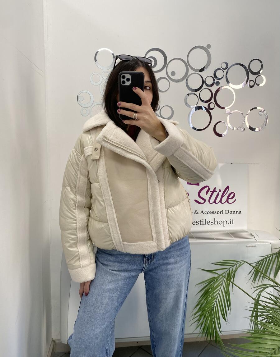 NOVITÀ Giubbotto bomber con inserti eco montone