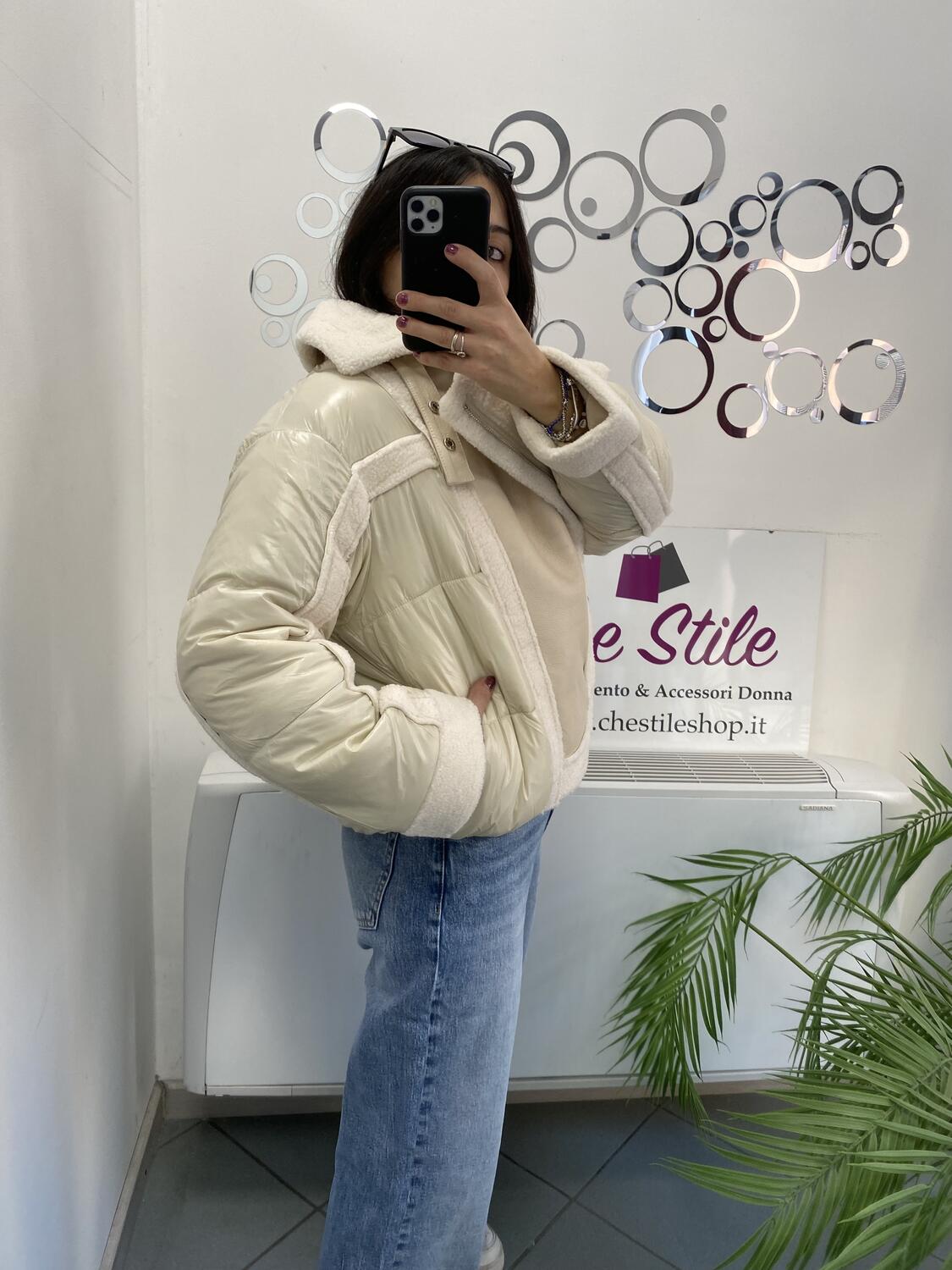 NOVITÀ Giubbotto bomber con inserti eco montone