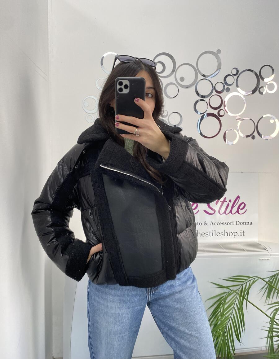 NOVITÀ Giubbotto bomber con inserti eco montone