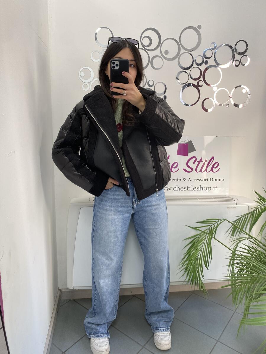 NOVITÀ Giubbotto bomber con inserti eco montone