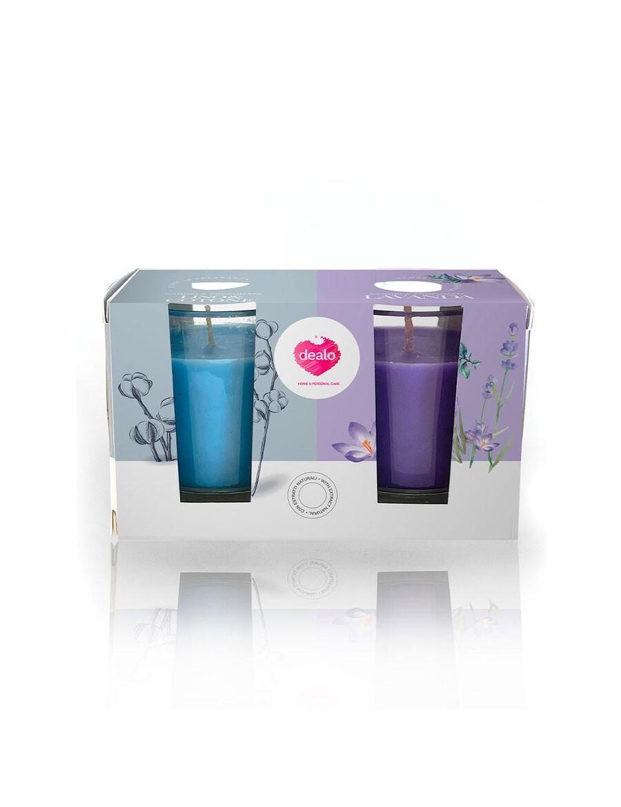 DEALO CANDELE PROFUMATE IN VETRO 2 PEZZI (Confezione da 24 pezzi)