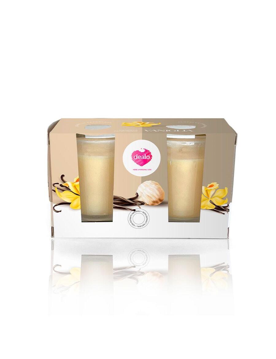 DEALO CANDELE PROFUMATE IN VETRO 2 PEZZI (Confezione da 24 pezzi)