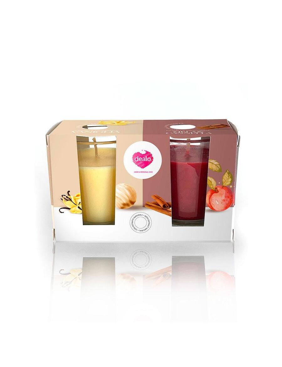 DEALO CANDELE PROFUMATE IN VETRO 2 PEZZI (Confezione da 24 pezzi)