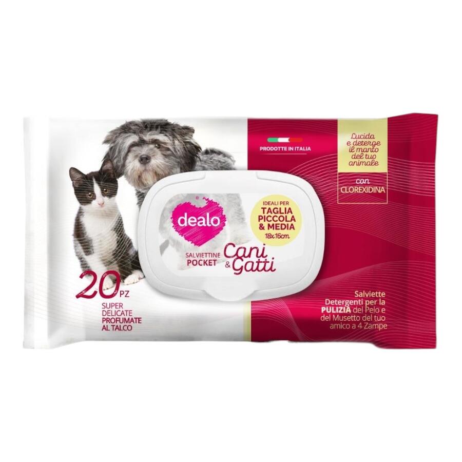 DEALO SALVIETTINE CANI E GATTI 20 PEZZI (Confezione da 24 pezzi) 