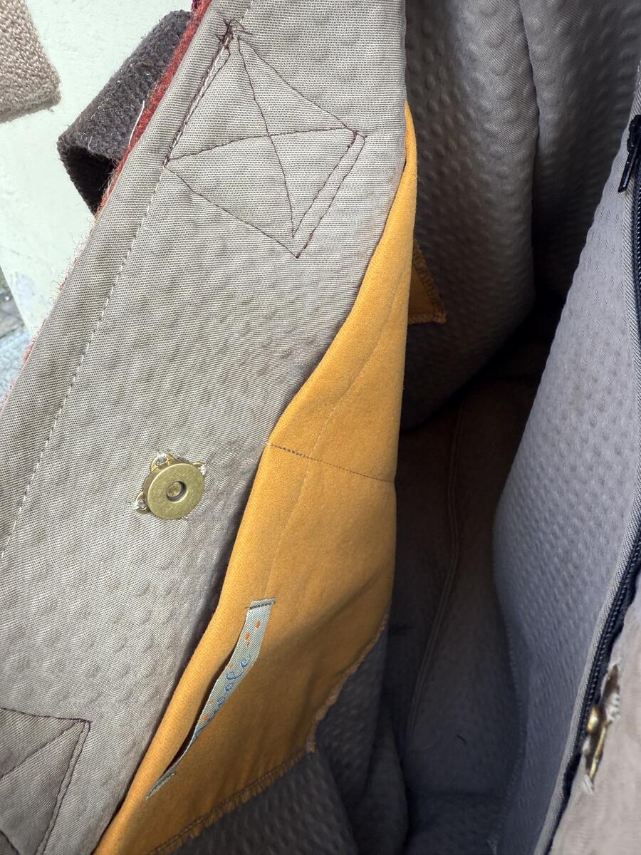 Borsa righe bordeaux