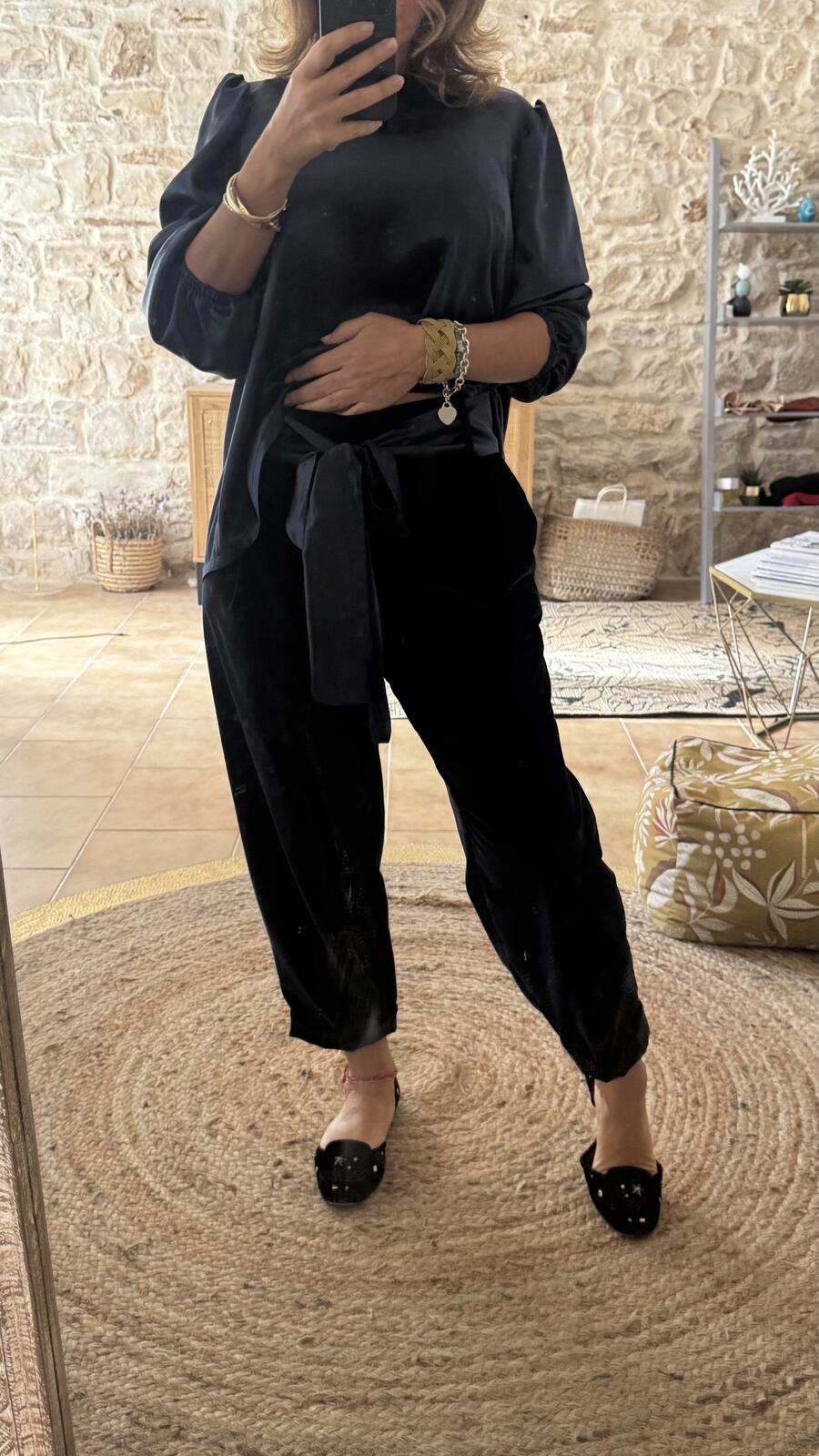 Pantalone Ines in velluto Blue