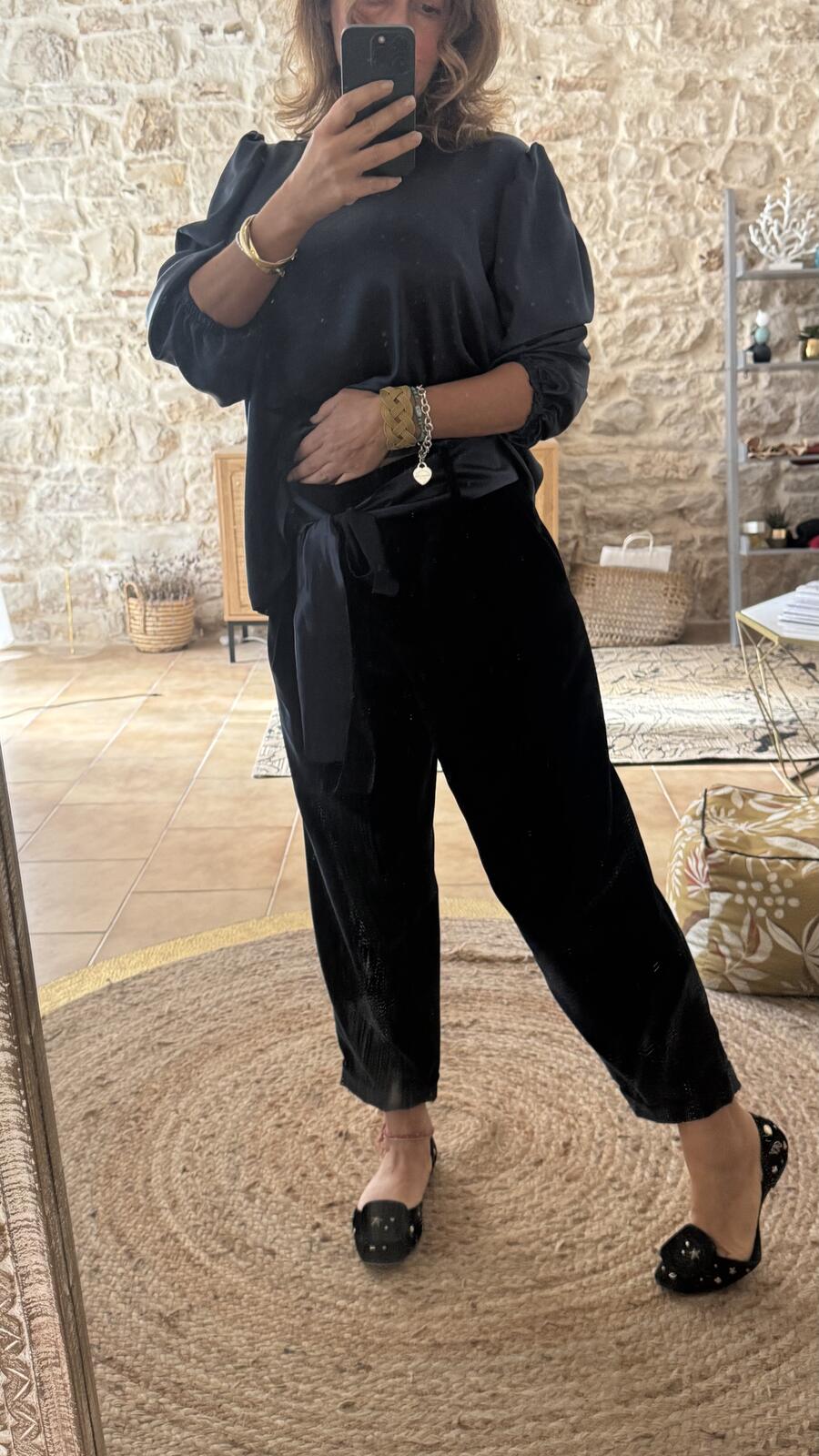 Pantalone Ines in velluto Blue