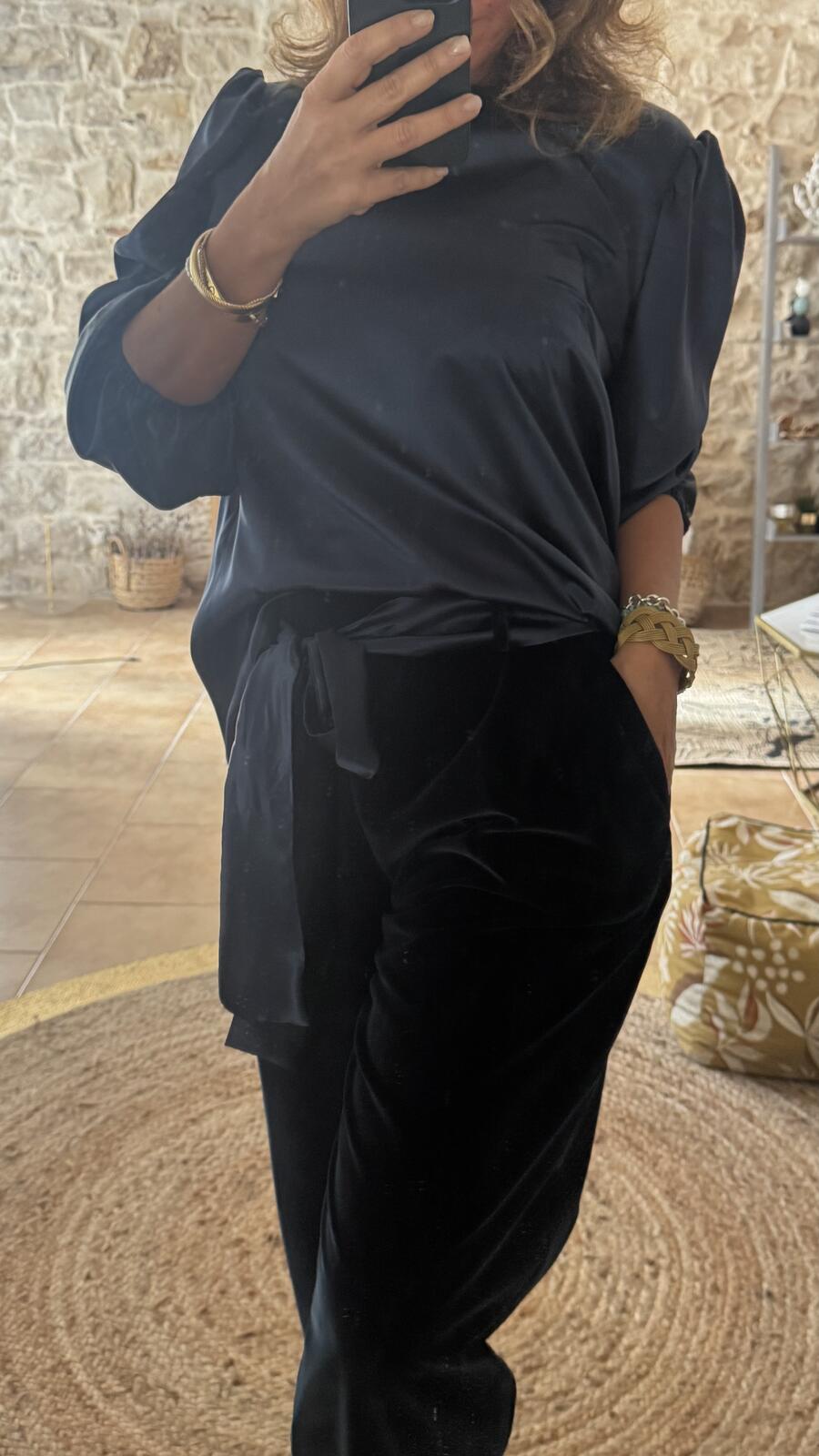 Pantalone Ines in velluto Blue