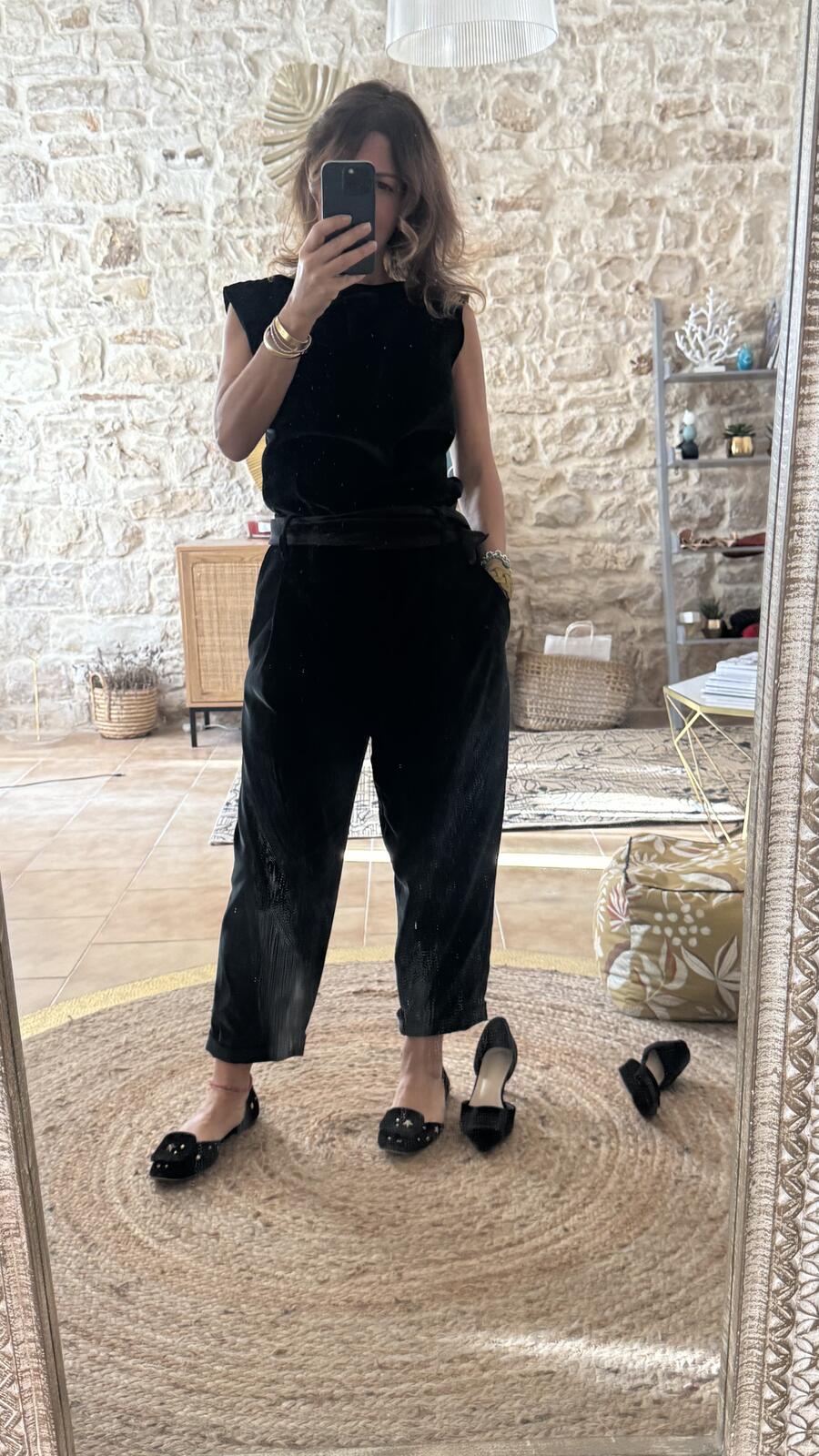 Pantalone Ines in velluto Blue