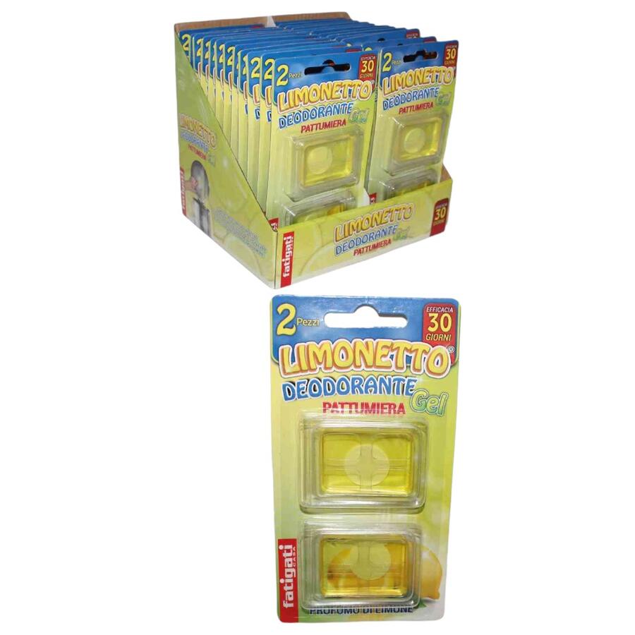 FATIGATI DEODORANTE PER PATTUMIERA LIMONE 2 PEZZI (Confezione da 24 pezzi) 