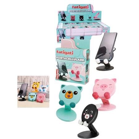 FATIGATI PORTA CELLULARE A FORMA DI PERSONAGGI (Confezione da 24 pezzi) 