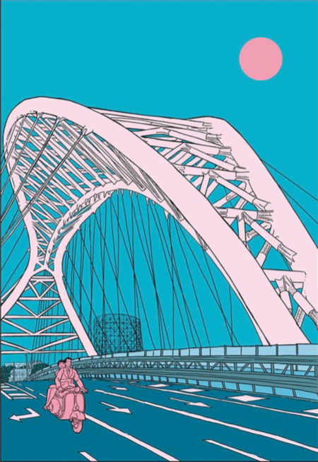 EMILIO LECCE, STAMPA SU PANNELLO FOREX ULTRA LEGGERO 70x100 cm: PONTE GARBATELLA