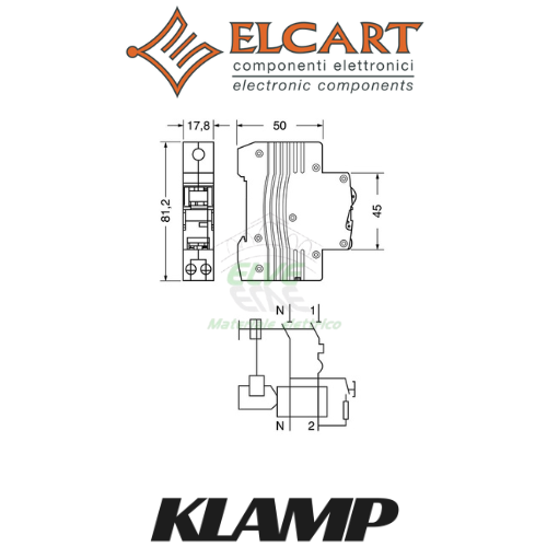ELCART - 25/25675-00 Interruttore magnetotermico differenziale 1P+N C10 0,03A 6kA 1M classe A