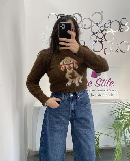 NOVITÀ Pull cagnolino misto lana e mohair