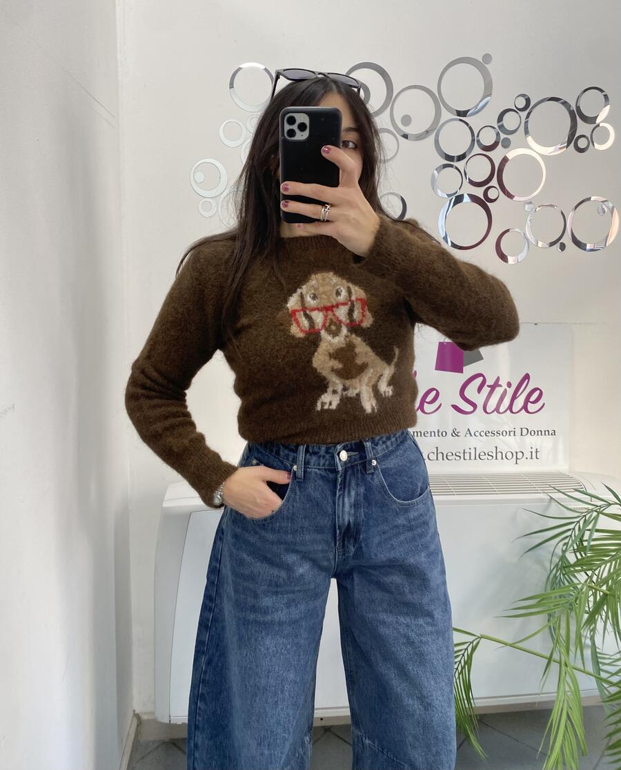 NOVITÀ Pull cagnolino misto lana e mohair