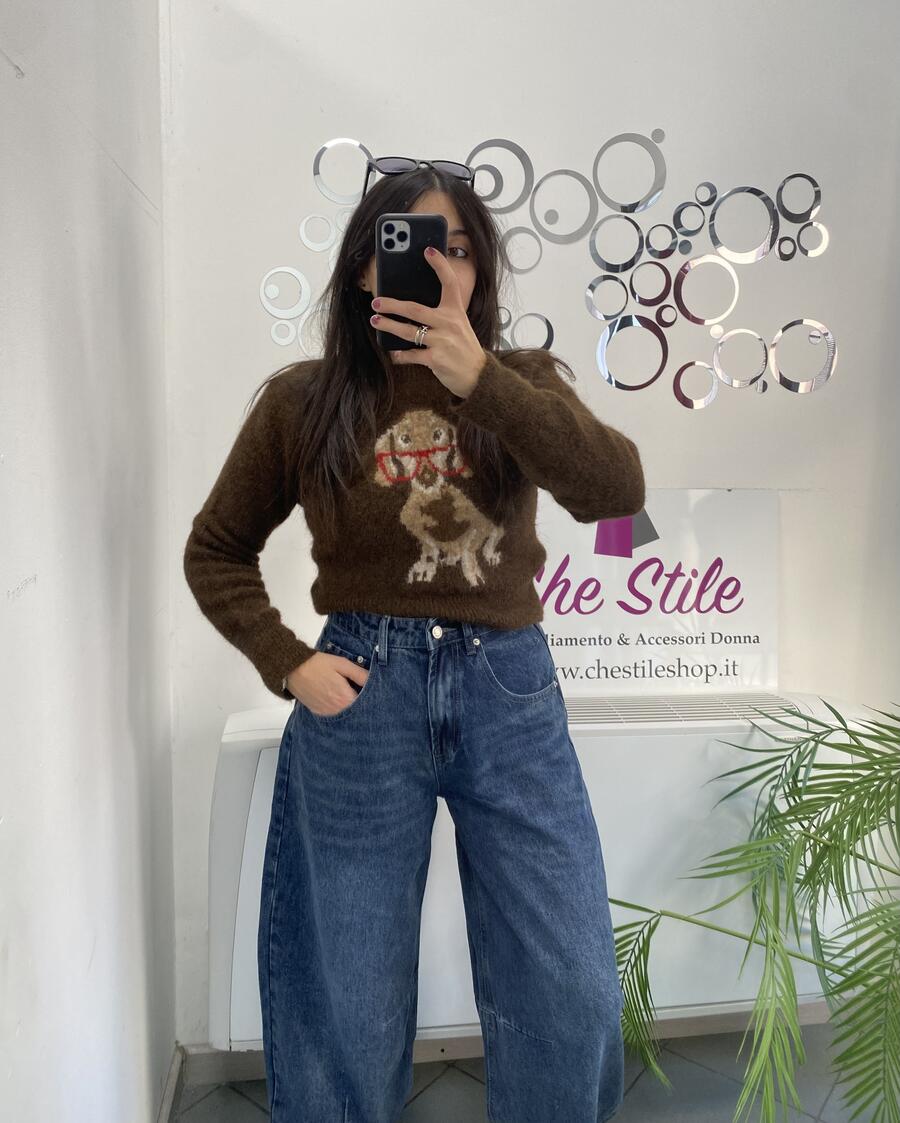 NOVITÀ Pull cagnolino misto lana e mohair