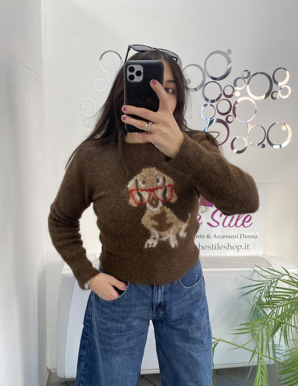 NOVITÀ Pull cagnolino misto lana e mohair