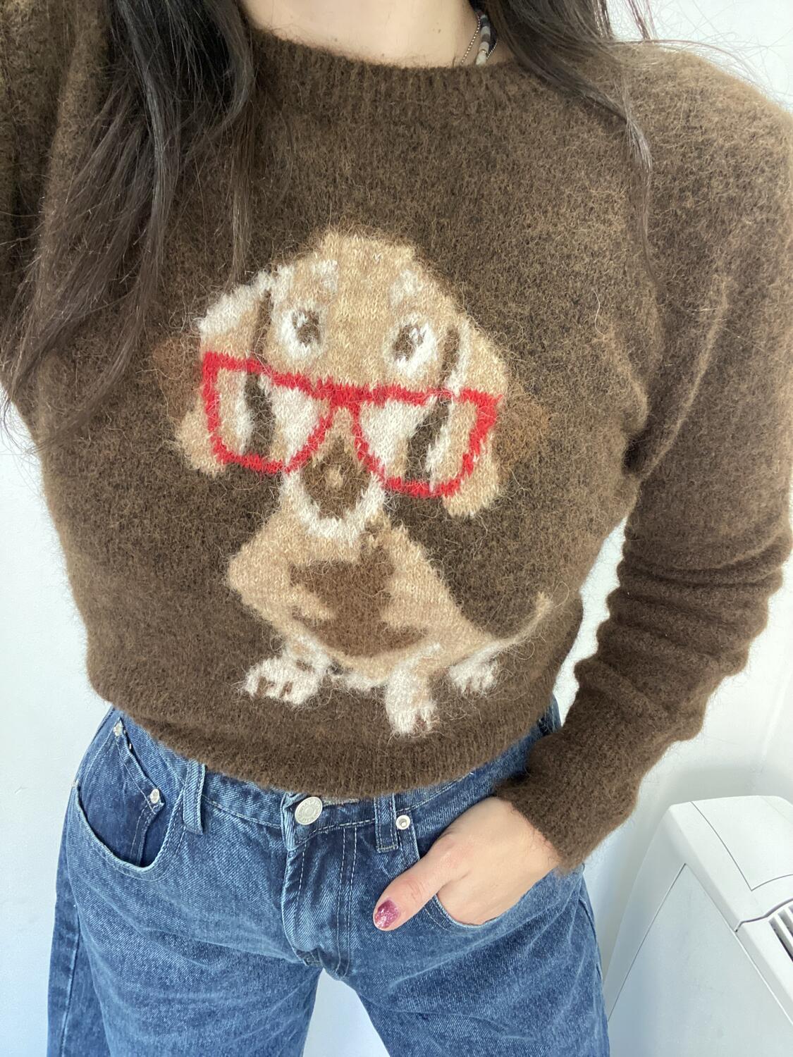 NOVITÀ Pull cagnolino misto lana e mohair