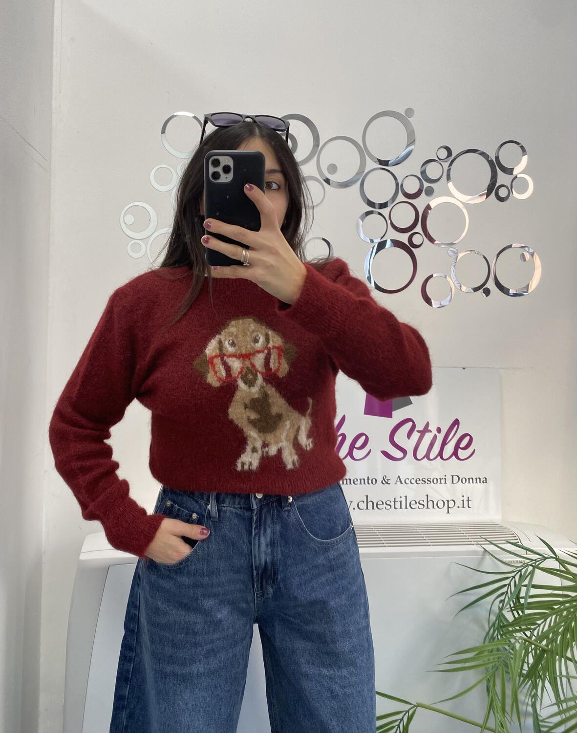 NOVITÀ Pull cagnolino misto lana e mohair