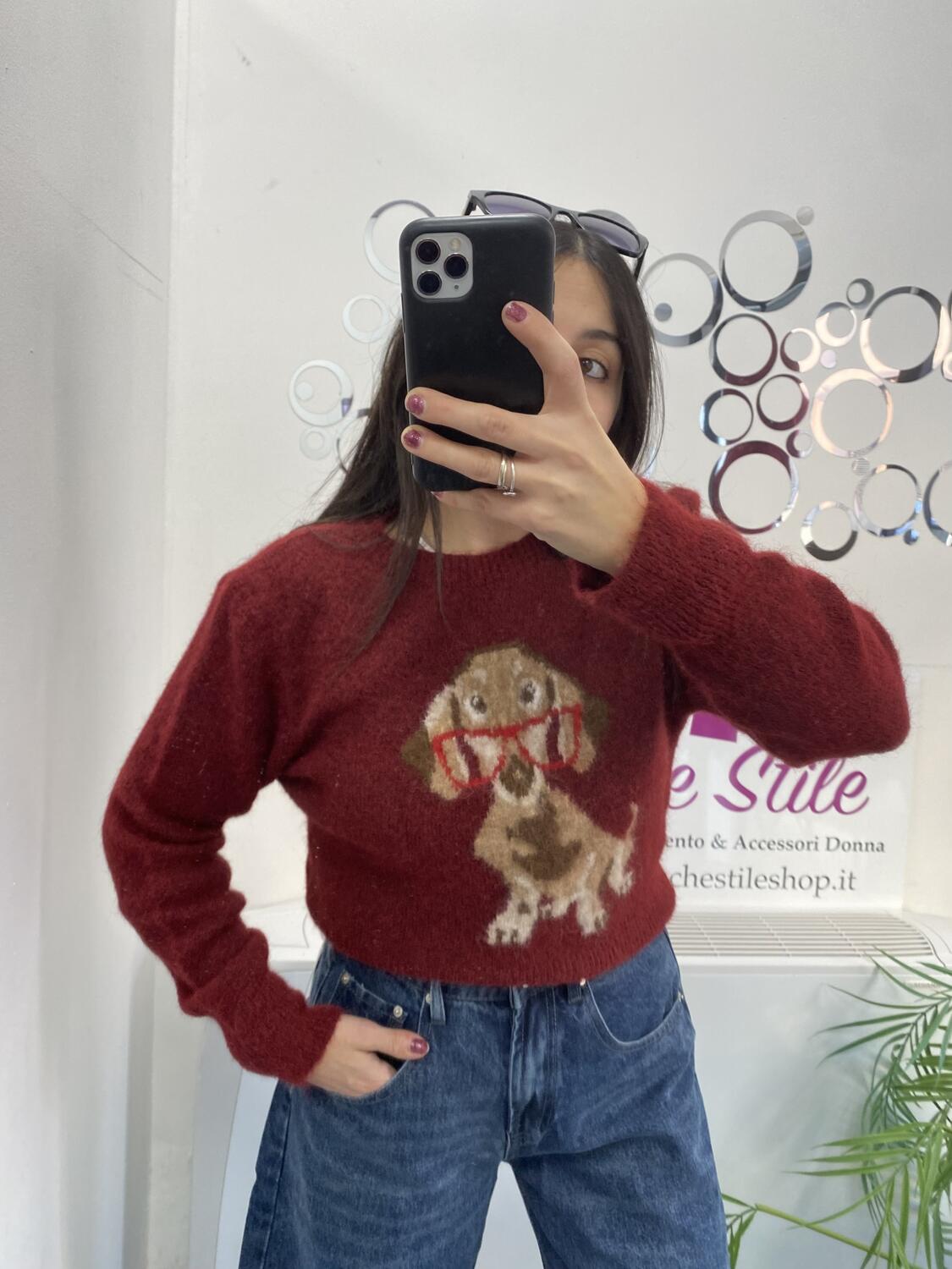 NOVITÀ Pull cagnolino misto lana e mohair