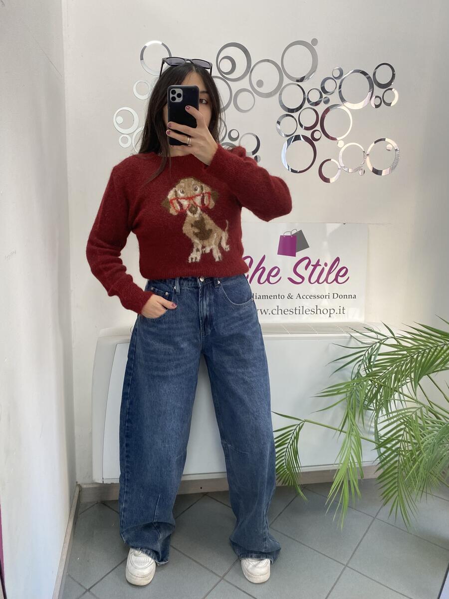 NOVITÀ Pull cagnolino misto lana e mohair