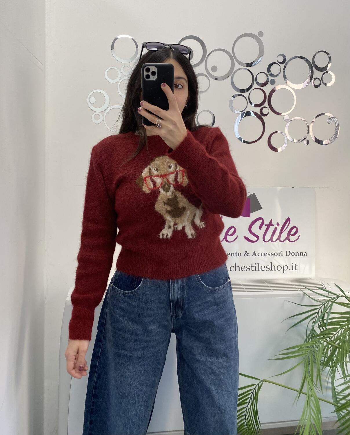 NOVITÀ Pull cagnolino misto lana e mohair