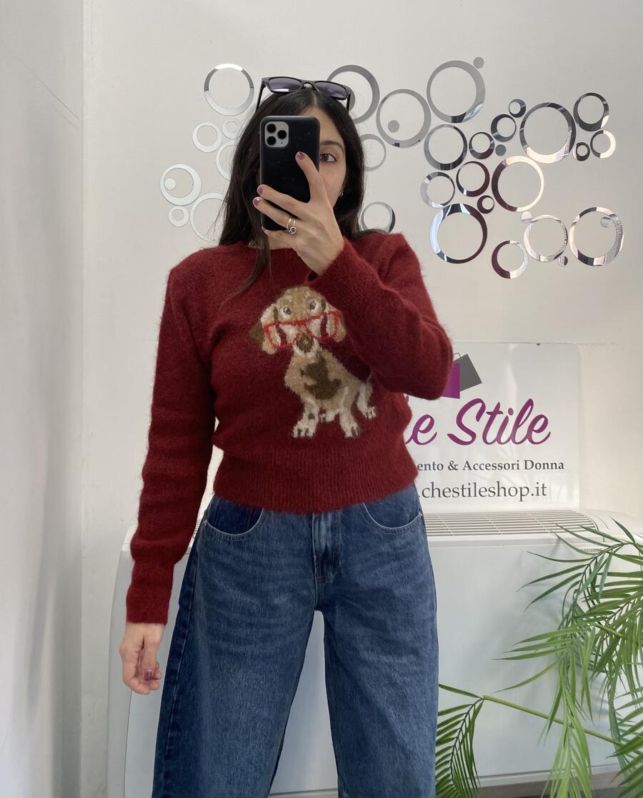 NOVITÀ Pull cagnolino misto lana e mohair