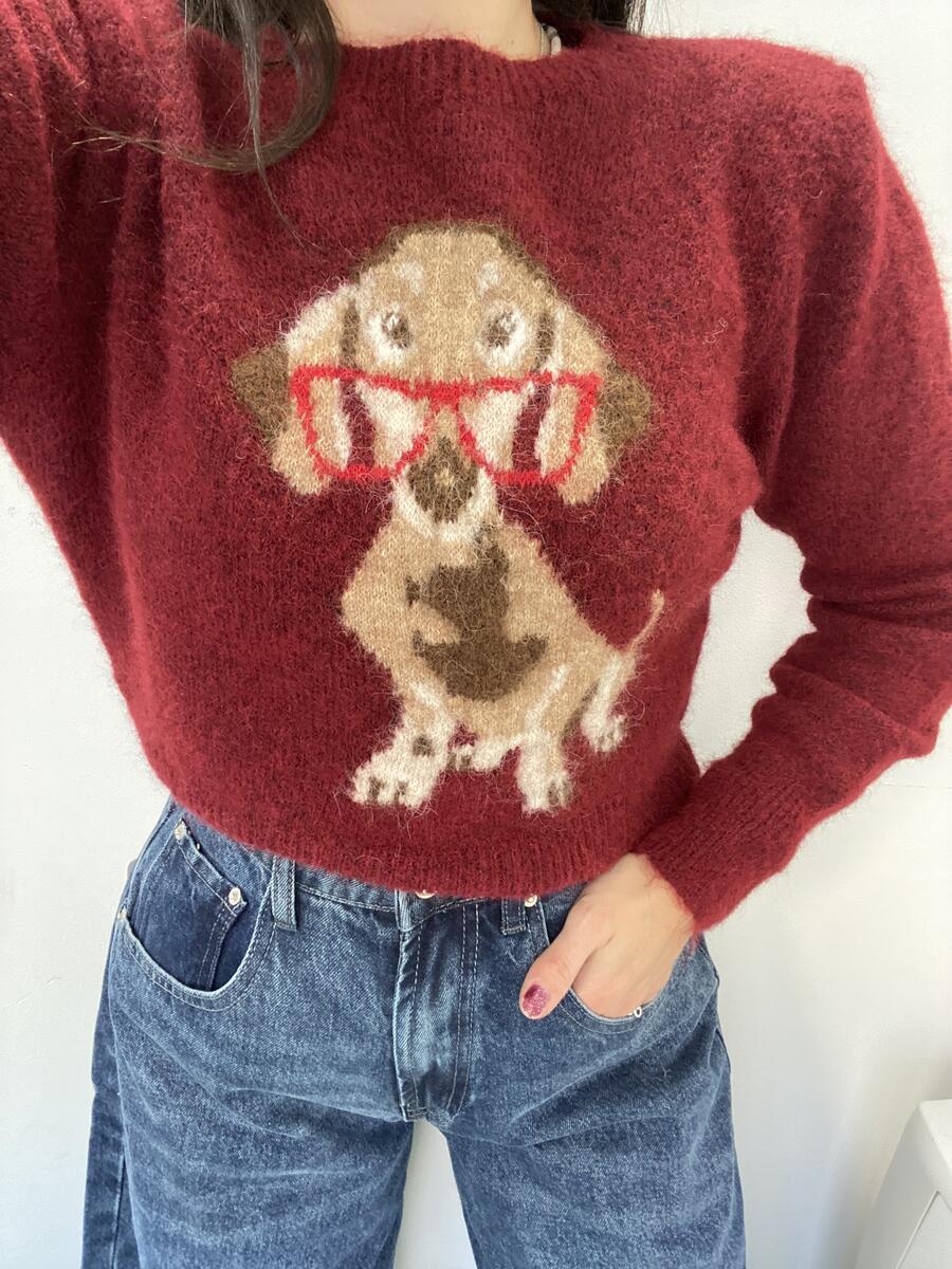 NOVITÀ Pull cagnolino misto lana e mohair