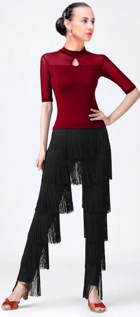 Pantaloni in tessuto tecnico con frange 1-0034