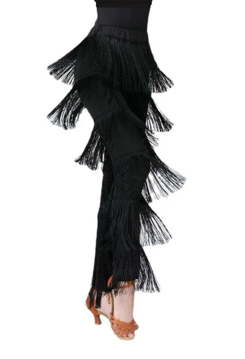 Pantaloni in tessuto tecnico con frange 1-0034