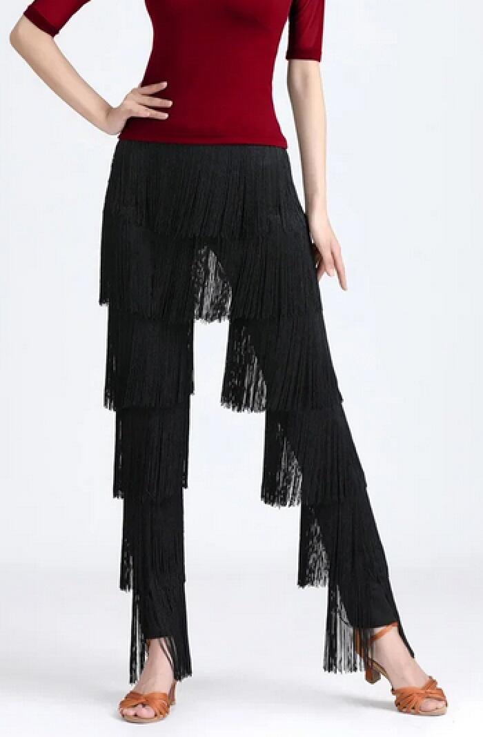 Pantaloni in tessuto tecnico con frange 1-0034