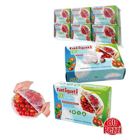 FATIGATI CUFFIE COPRI PIETANZE 80 PEZZI (Confezione da 12 pezzi) 