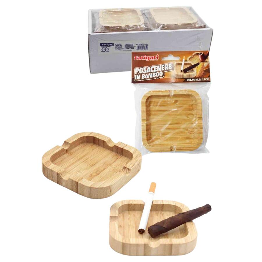FATIGATI POSACENERE IN BAMBOO (Confezione da 12 pezzi)