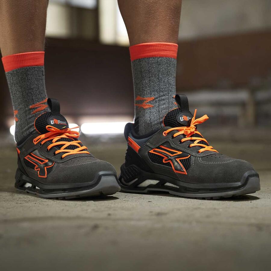 Calzatura di sicurezza – basse, grigio scuro/arancione, linea RYDER – RS20016 U-Power