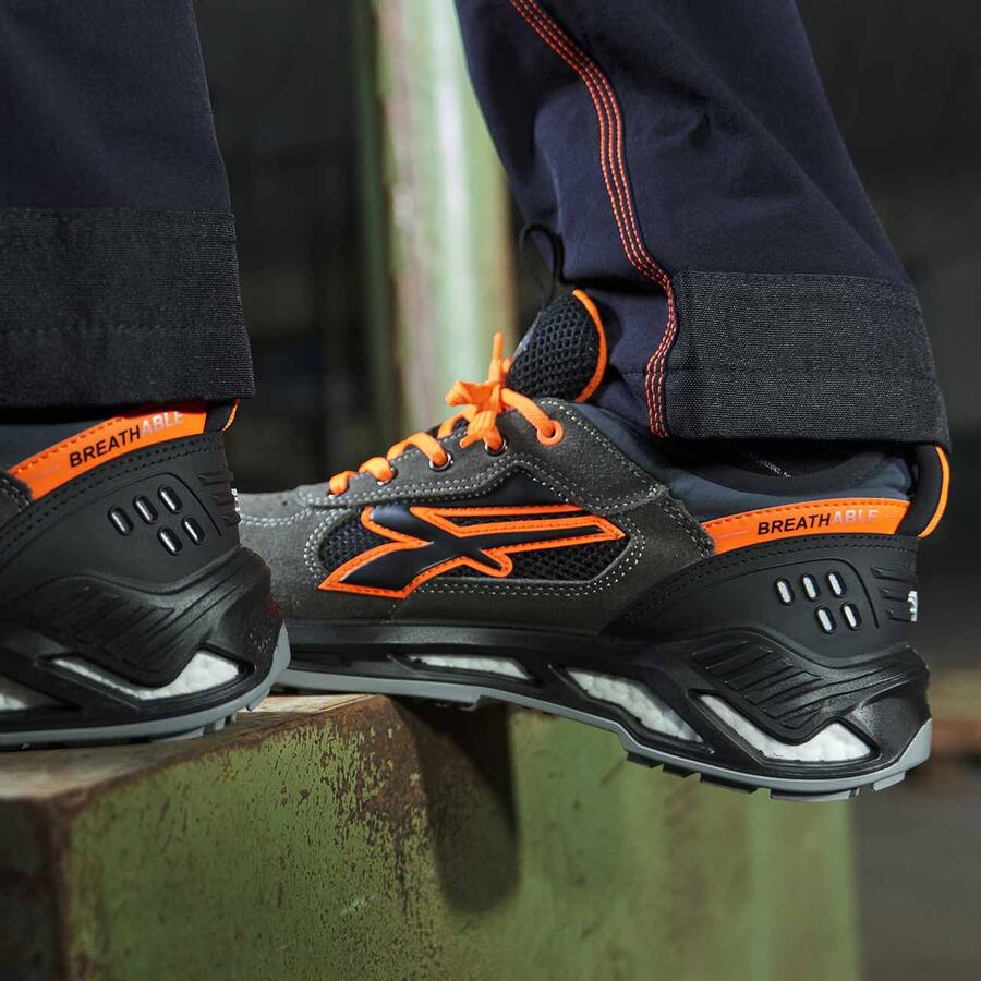 Calzatura di sicurezza – basse, grigio scuro/arancione, linea RYDER – RS20016 U-Power