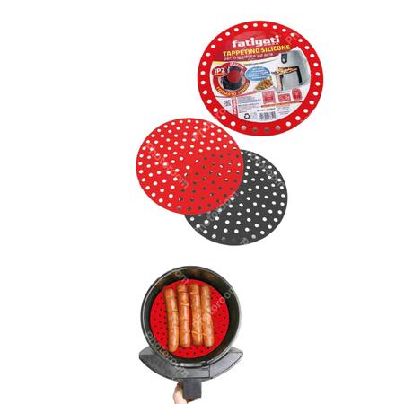 FATIGATI TAPPETINO IN SILICONE PER FRIGGITRICE AD ARIA TONDO 22 CM (Confezione da 12 pezzi) 
