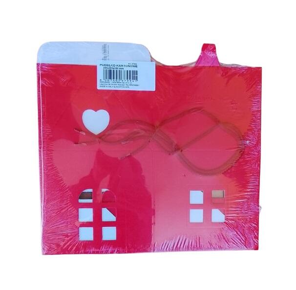 Set 6 Scatole Regalo CASETTA Rossa in Cartoncino Effetto Lino (29,5 x 20 cm) - Ideale Natale/Bomboniere