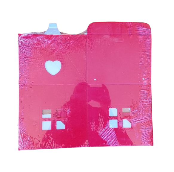 Set 6 Scatole Regalo CASETTA Rossa in Cartoncino Effetto Lino (29,5 x 20 cm) - Ideale Natale/Bomboniere