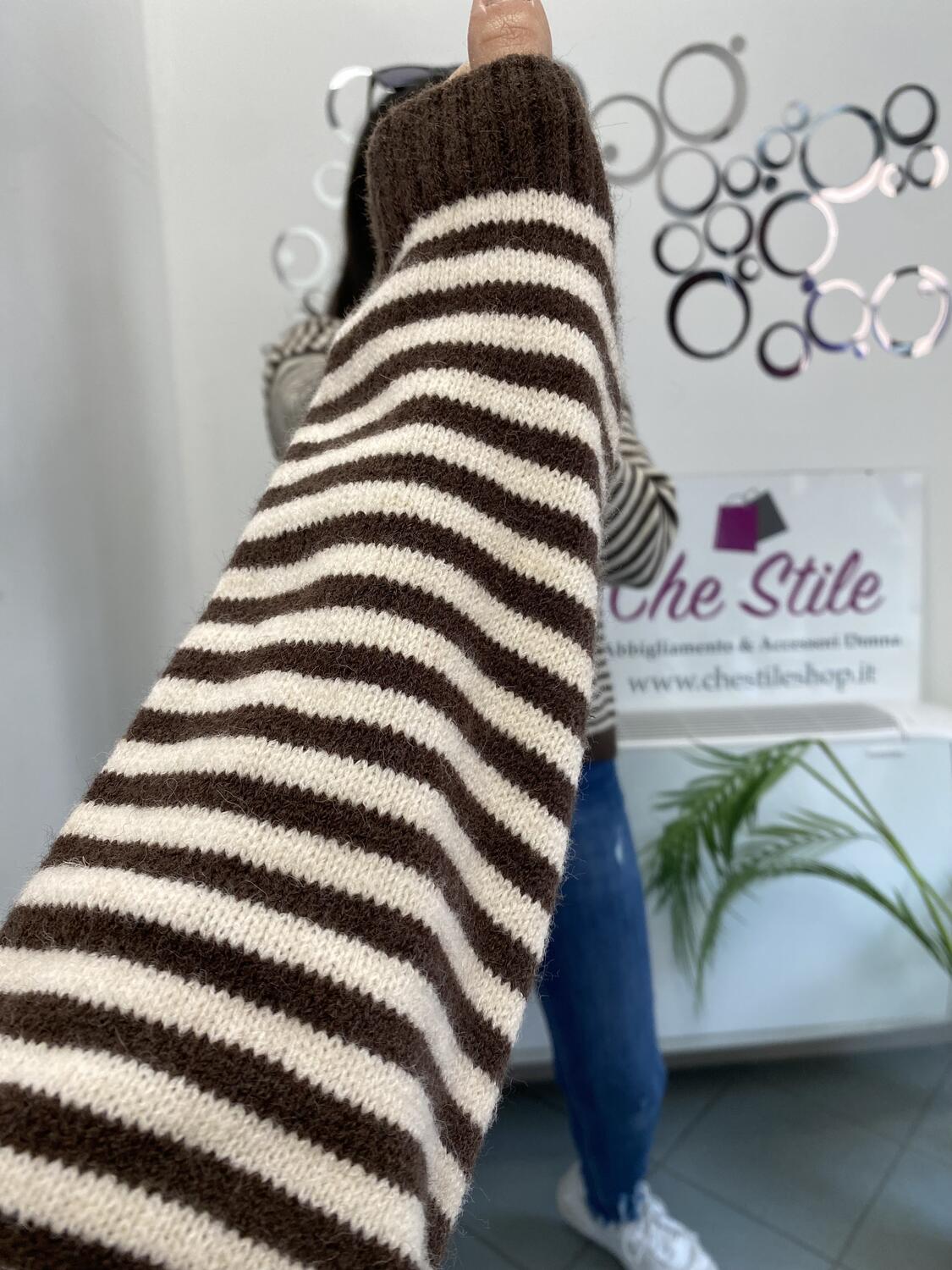 NOVITÀ Pull a righe girocollo in misto lana