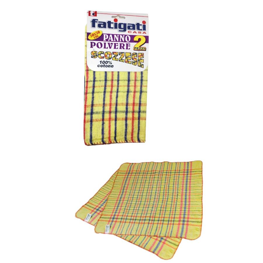FATIGATI PANNO SCOZZESE 2 PEZZI 50X50 (Confezione da 12 pezzi) 
