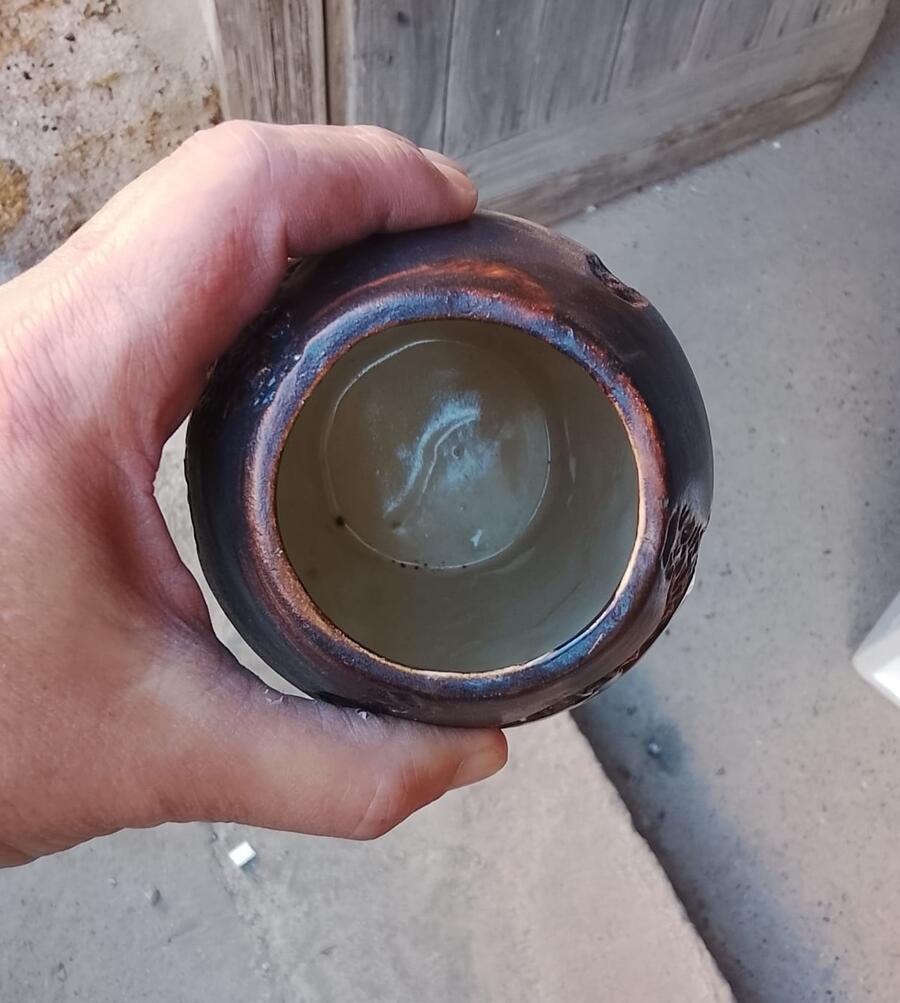 Vaso Decorativo in Ceramica Orientale - Stile Zen con Ideogrammi