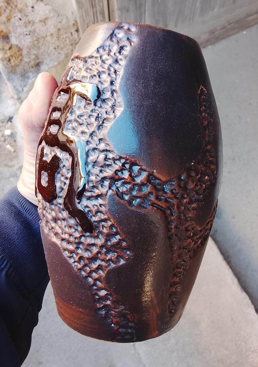 Vaso Decorativo in Ceramica Orientale - Stile Zen con Ideogrammi