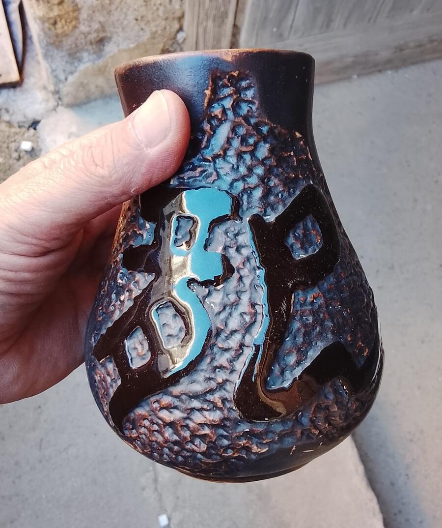 Set 2 Vasi Decorativi in Ceramica Orientale - Texture e Ideogrammi Zen