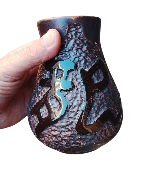 Set 2 Vasi Decorativi in Ceramica Orientale - Texture e Ideogrammi Zen