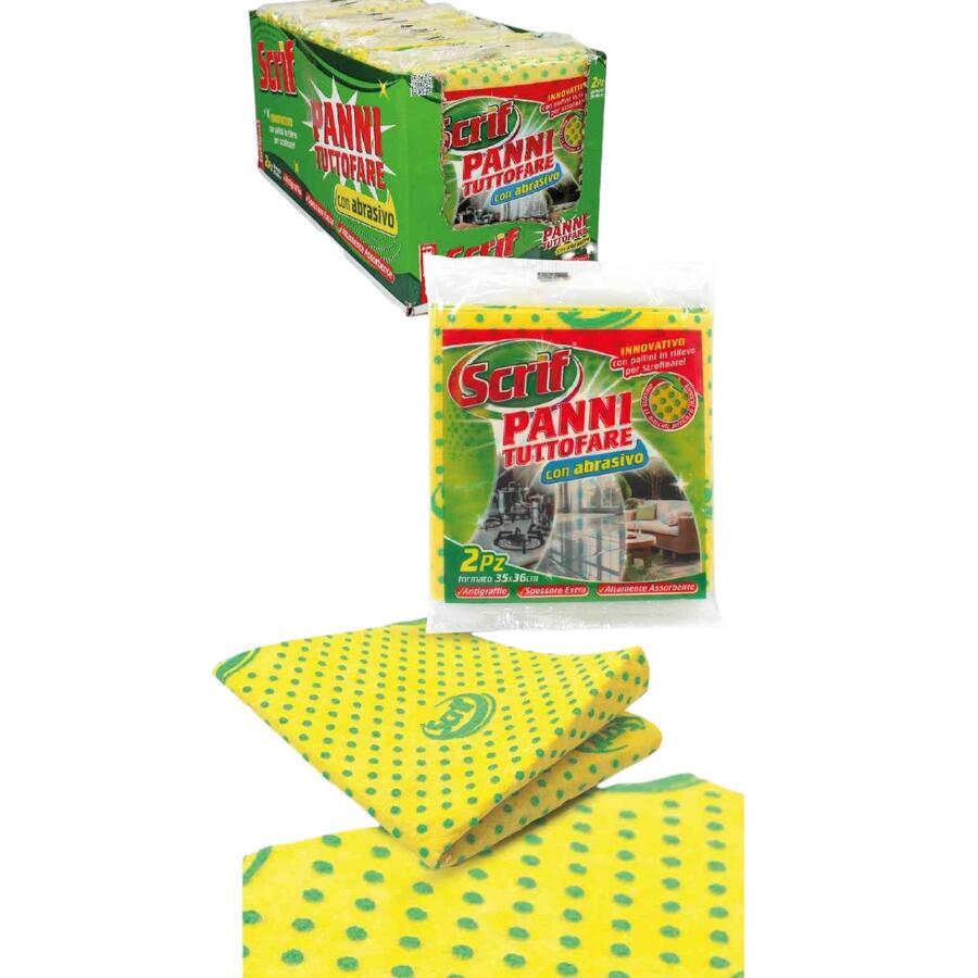 FATIGATI PANNI SCRIF TUTTO FARE 2 PEZZI 25X26 CM (Confezione da 24 pezzi) 