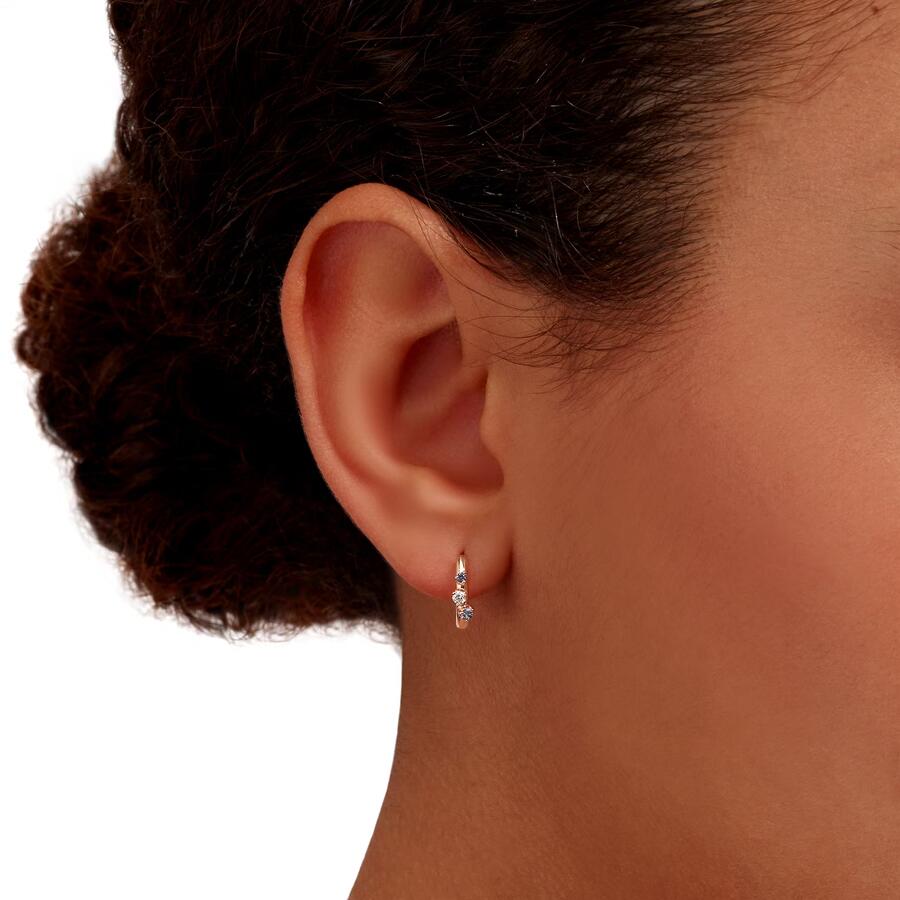 DoDo Orecchini HOOP ORO ROSA ZAFFIRI & DIAMANTI  