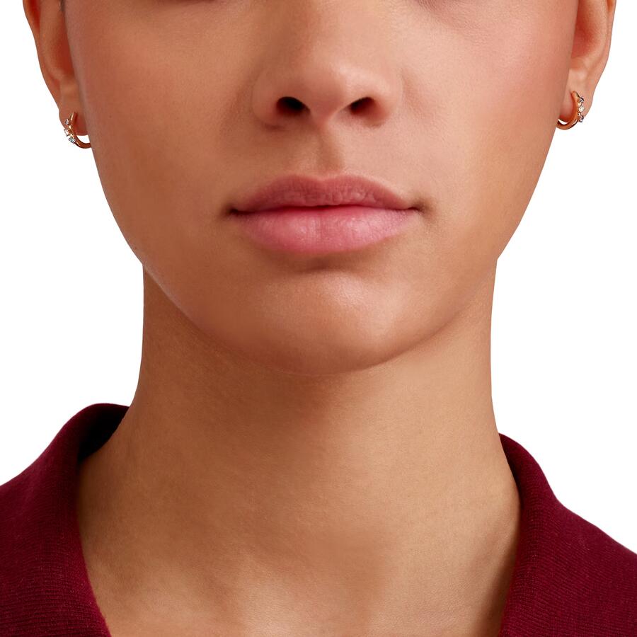 DoDo Orecchini HOOP ORO ROSA ZAFFIRI & DIAMANTI  